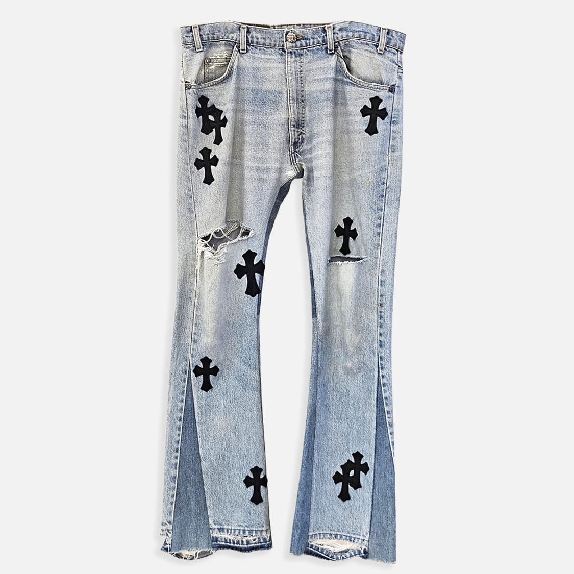 [36] 크롬하츠 크로스 레더패치 청바지 B1029C333/2150만원 상품이미지1