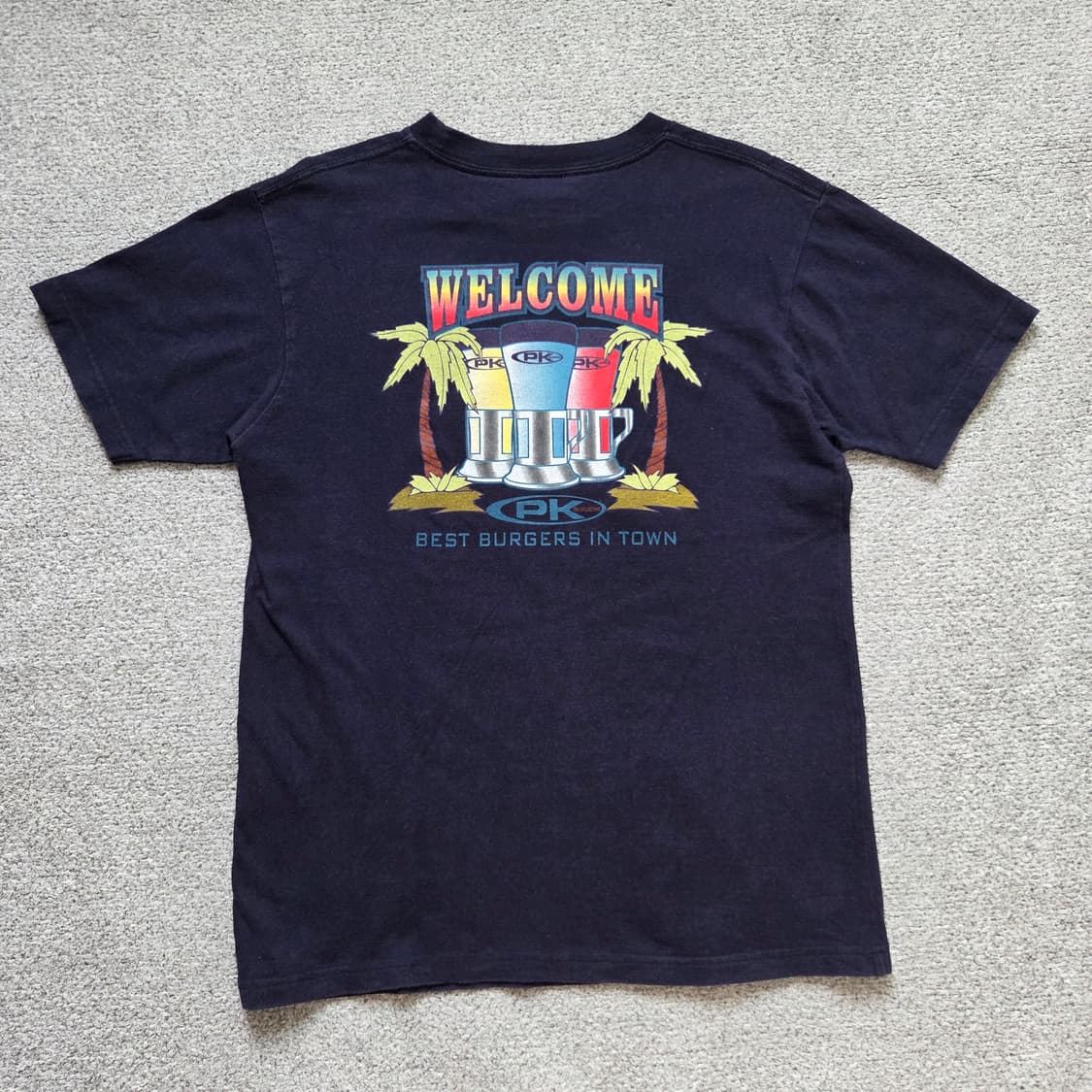 PK Burgers 빈티지 반팔 티셔츠 M-L(95-100) 상품이미지1