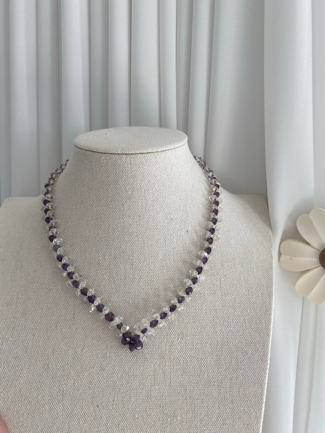 빈티지 퍼플 크리스탈 비즈 목걸이 상품이미지7
