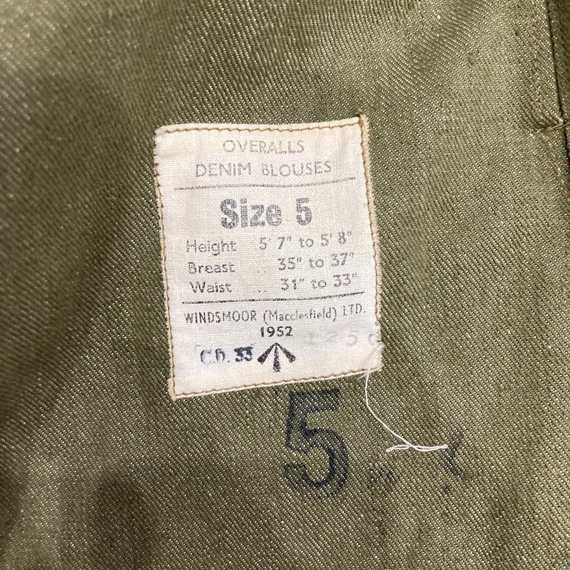 오리지널 52s 영국군 green denim배틀드레스 자켓 상품이미지4