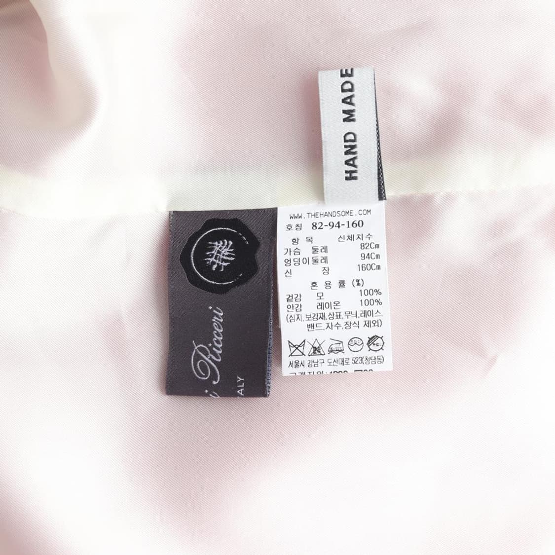 [S]타임 울100% 핑크 라운드 오버핏 A라인 재킷
 상품이미지7