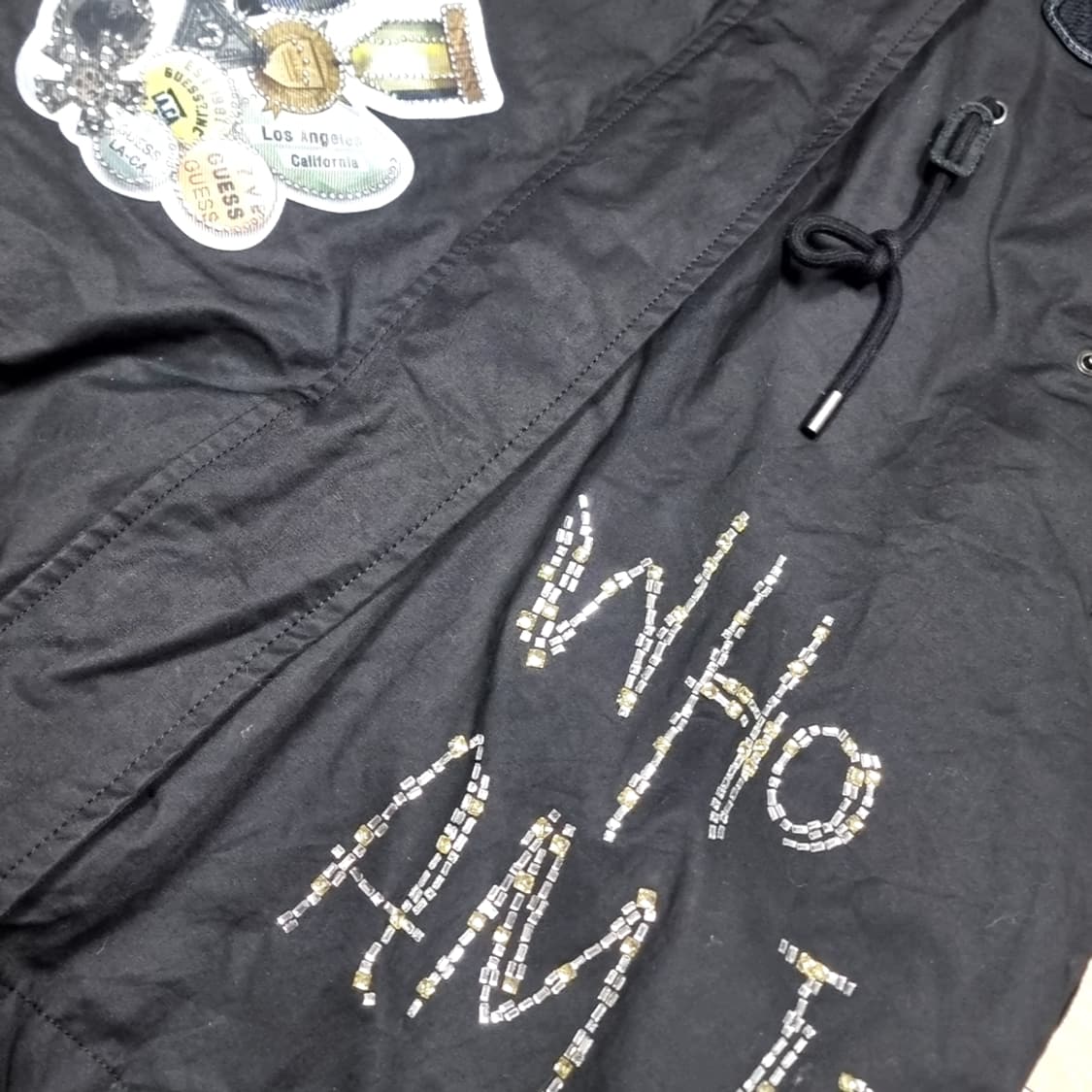 게스진 블랙 패치 후드 퍼 야상 m65개파카(xs) 상품이미지7