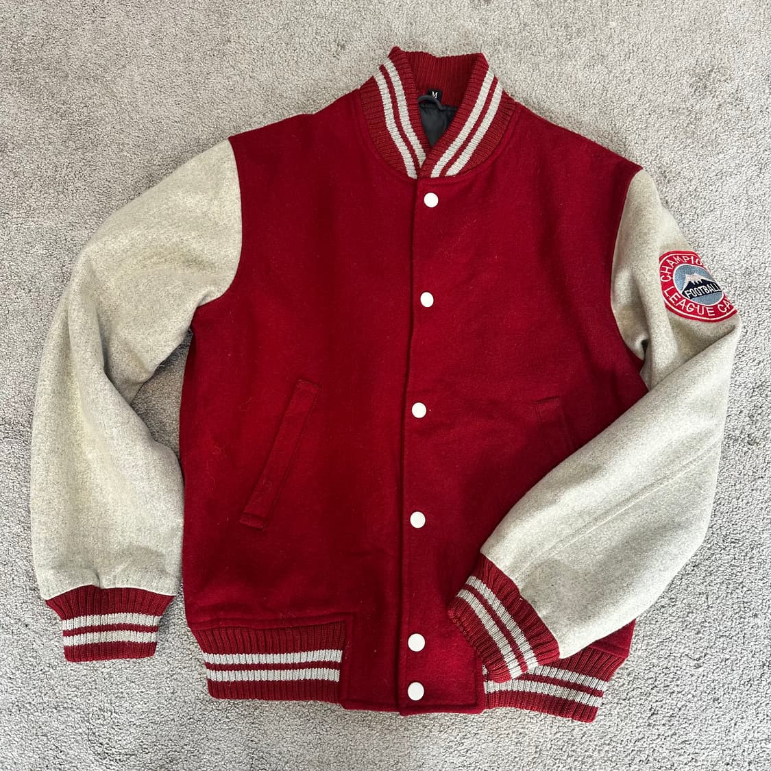 JPN 빈티지 레드/오트밀 바시티 자켓~L 상품이미지5