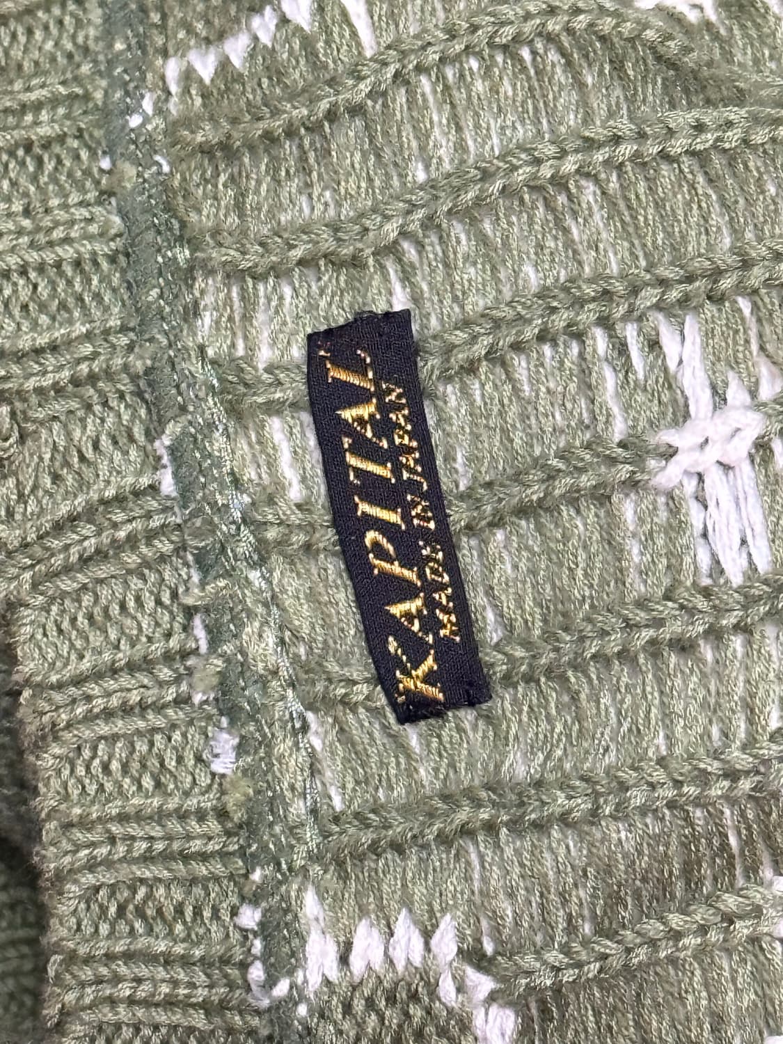 캐피탈 본 니트 카키 코튼 3사이즈 상품이미지4