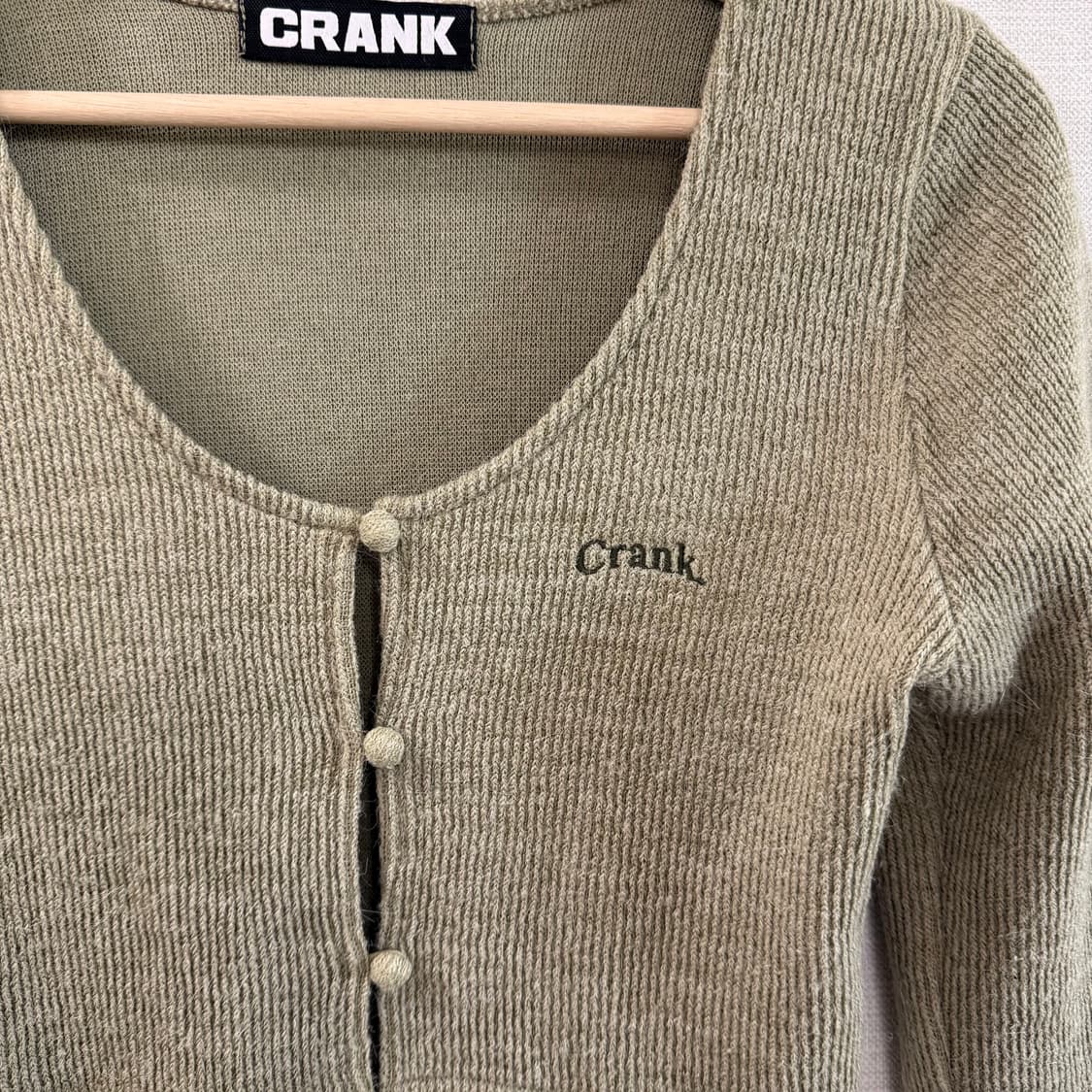크랭크 니트 워머 가디건 카키 상품이미지3