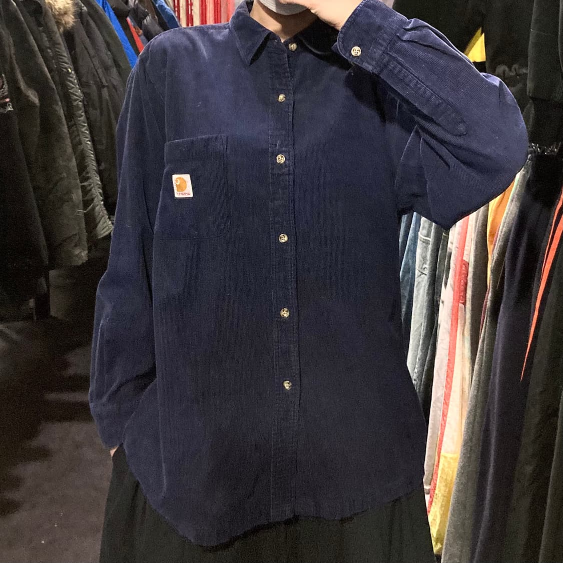 [IM]칼하트 코듀로이 워크셔츠 네이비 상품이미지3