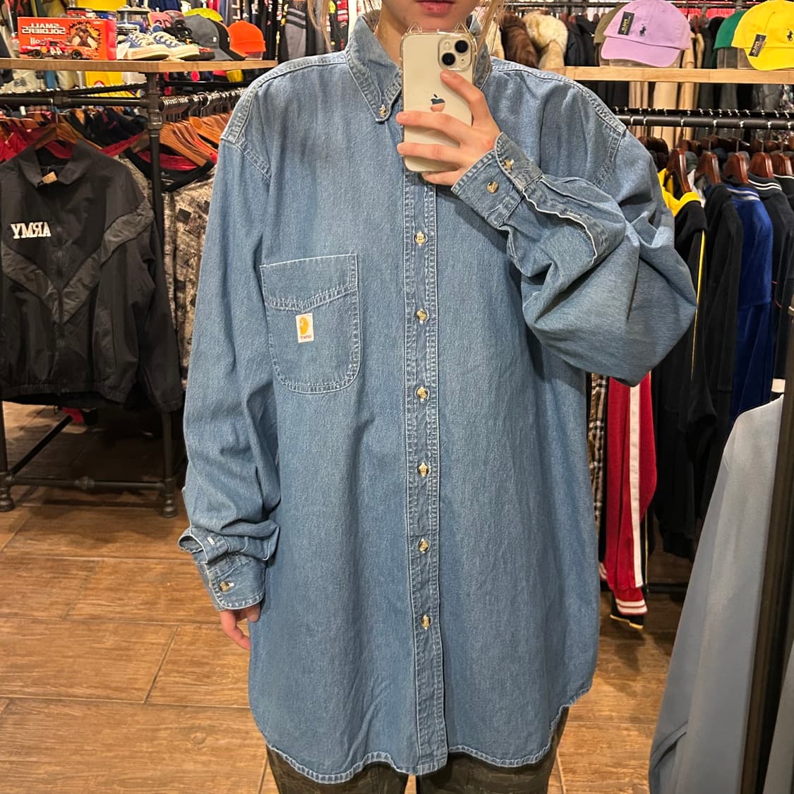 [HI] 칼하트 긴팔 데님 셔츠 블루 상품이미지2