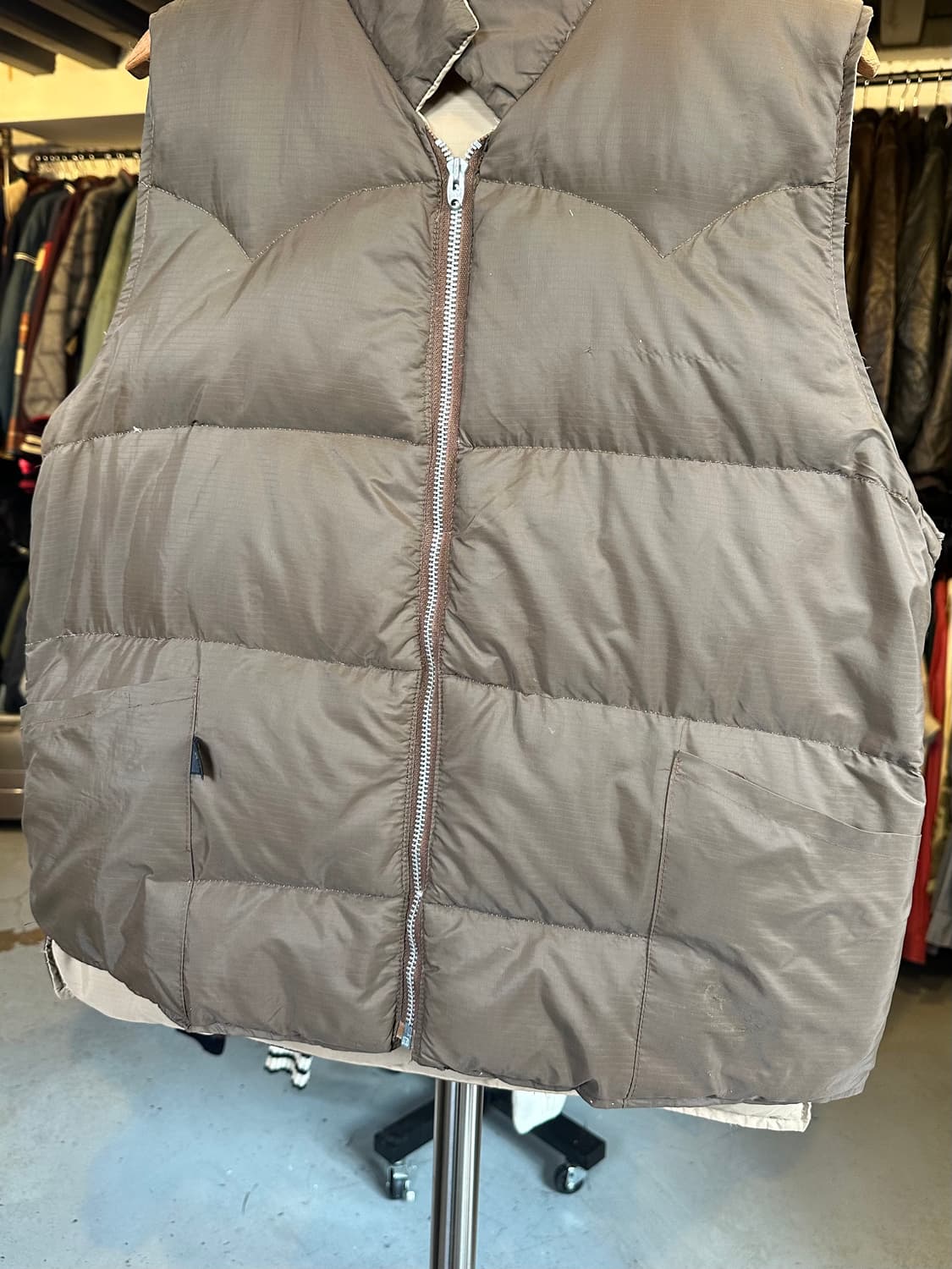 80s Sportchief 나일론 립스탁 덕다운 베스트 상품이미지4