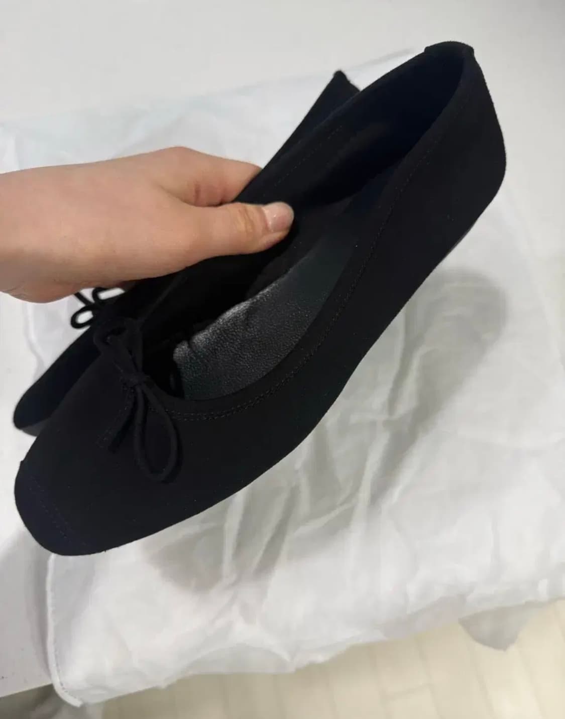 흐꺙 하모니 스웨이드 플랫 슈즈 블랙 38사이즈 상품이미지2