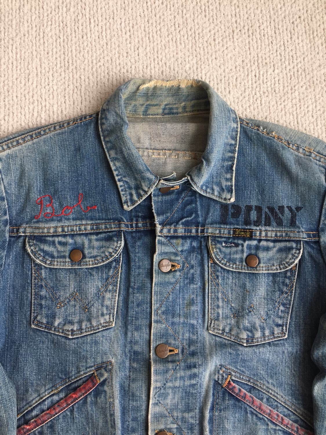70’s wrangler 124mj 체인스티치 굿페이딩 데님자켓 상품이미지4