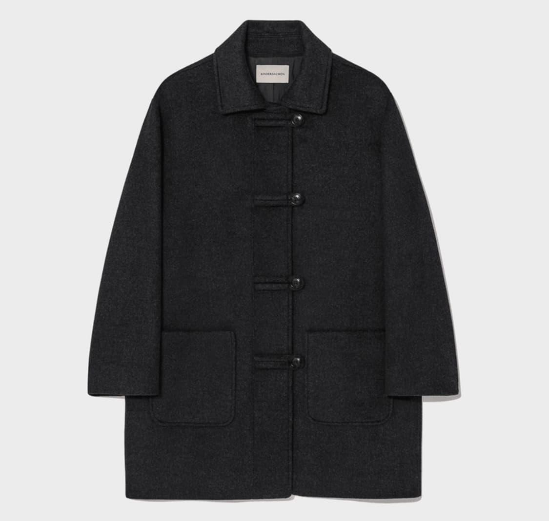 킨더살몬 하프 코트 Alpaca Jeanne Half Coat / 차콜 상품이미지1