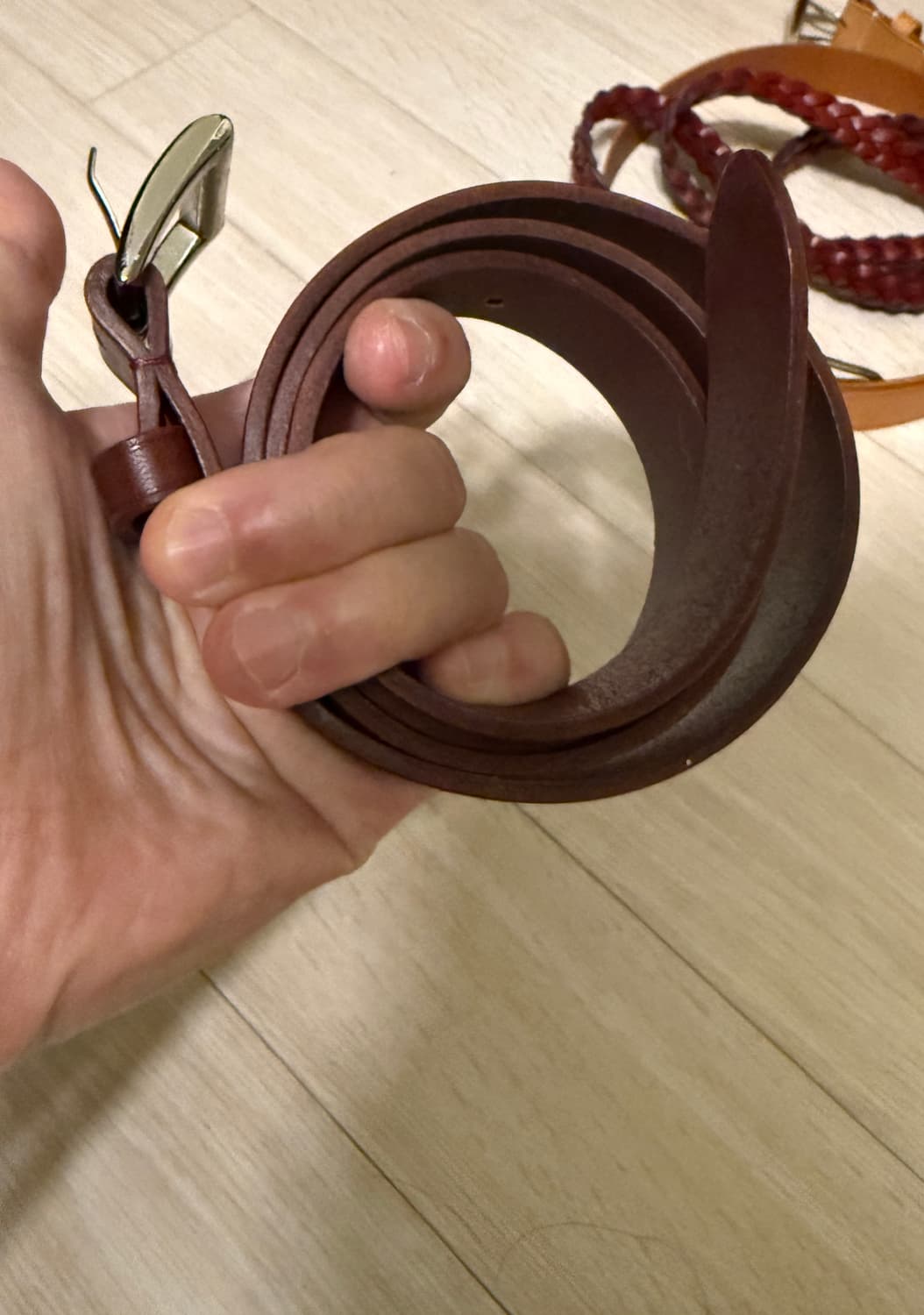 레더키메라 베지터블 브라운벨트 새상품 상품이미지4