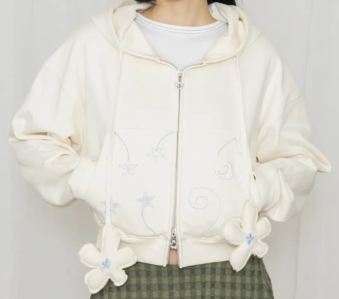 루나키후 스테리 나잇 크롭 후드집업 상품이미지1