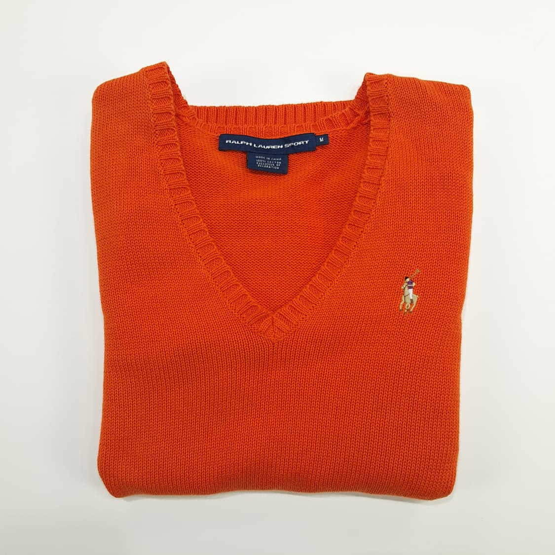 CN744W M 폴로 랄프로렌 오렌지 V넥 긴팔 니트 스웨터 상품이미지9
