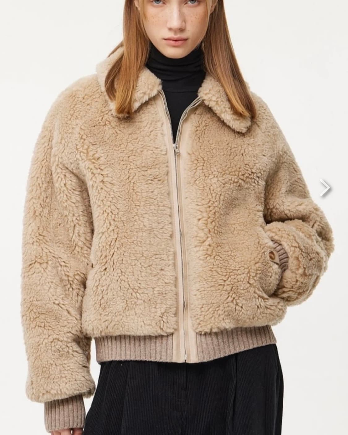 스튜디오 톰보이 누빔 시어링 퍼 자켓 상품이미지4