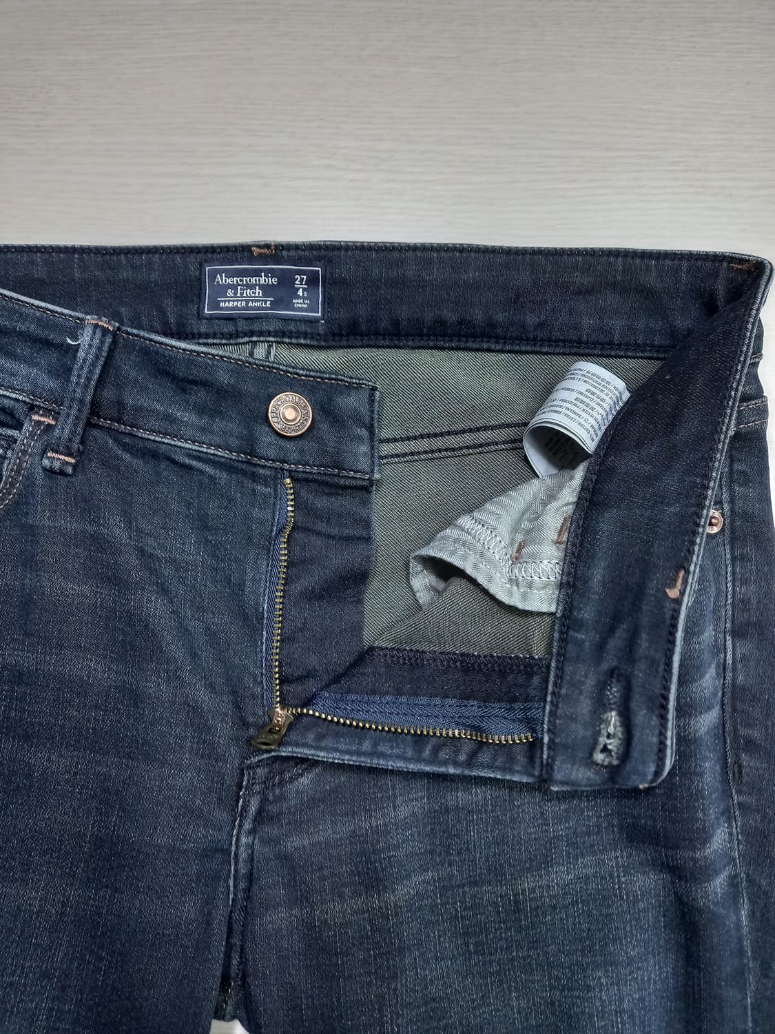 27 Abercrombie 워싱 스판스키니 진청 27-602 상품이미지6