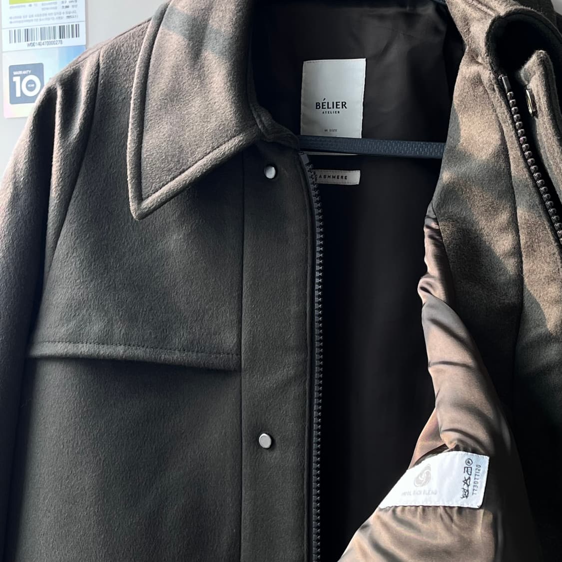 [ BELIER ] 캐시미어 헤비 크롭 자켓 (카키브라운) Msize 상품이미지4