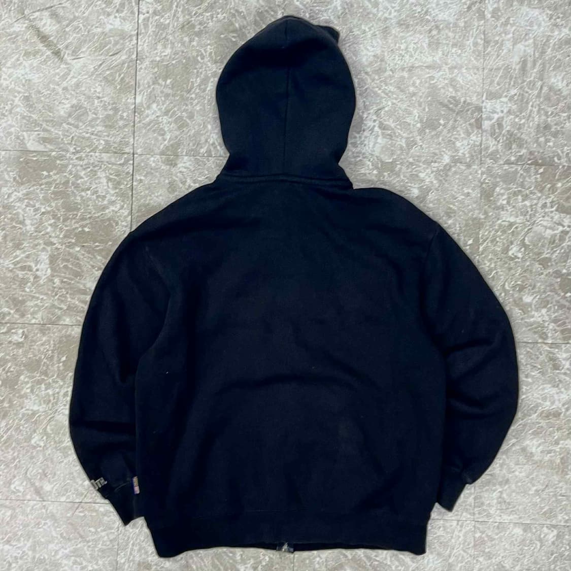 후아유 y2k 블랙 아치로고 스웻 후드집업 희귀져지(S) 상품이미지3