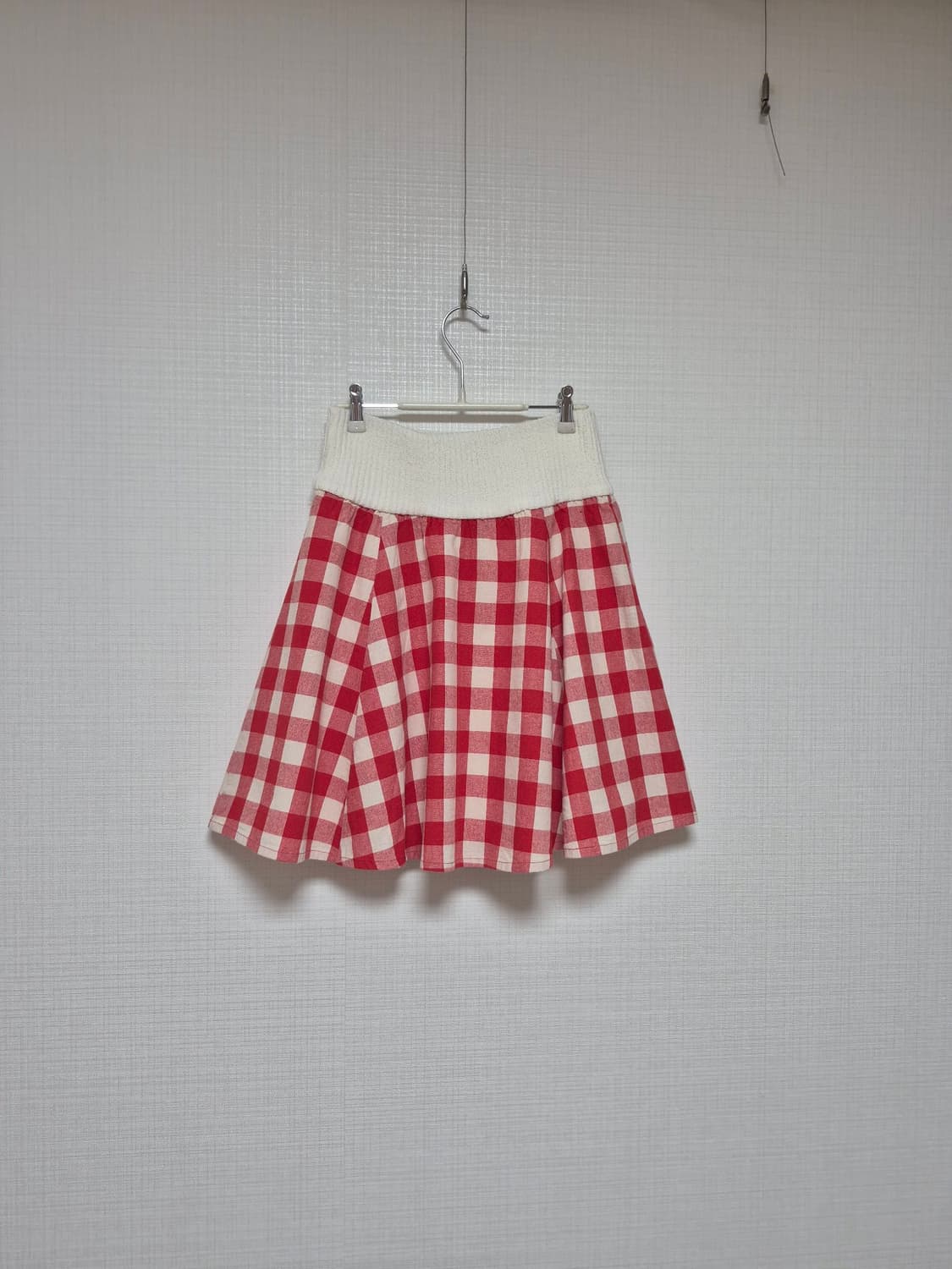 리즈리사 초고전템 라떼갸루 히메카지 레드체크 플레어 스커트입니다♡♡ 상품이미지1