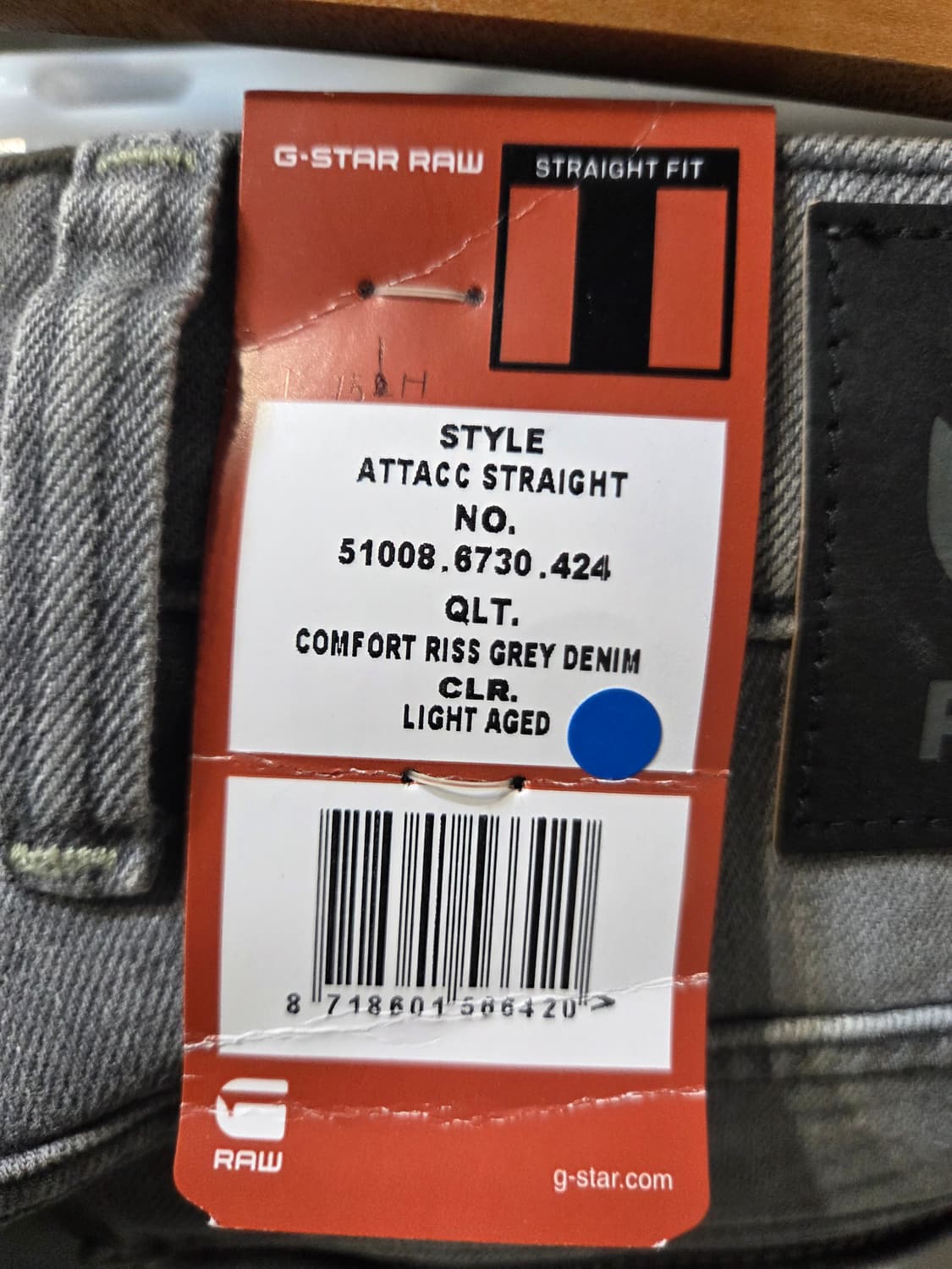 G-STAR 그레이 데님 청바지(W33/L32) 상품이미지7