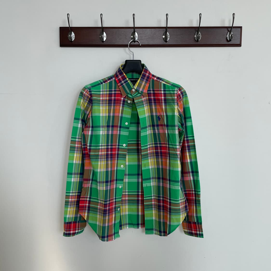 폴로 랄프로렌 그린 배색 체크 셔츠 상품이미지2