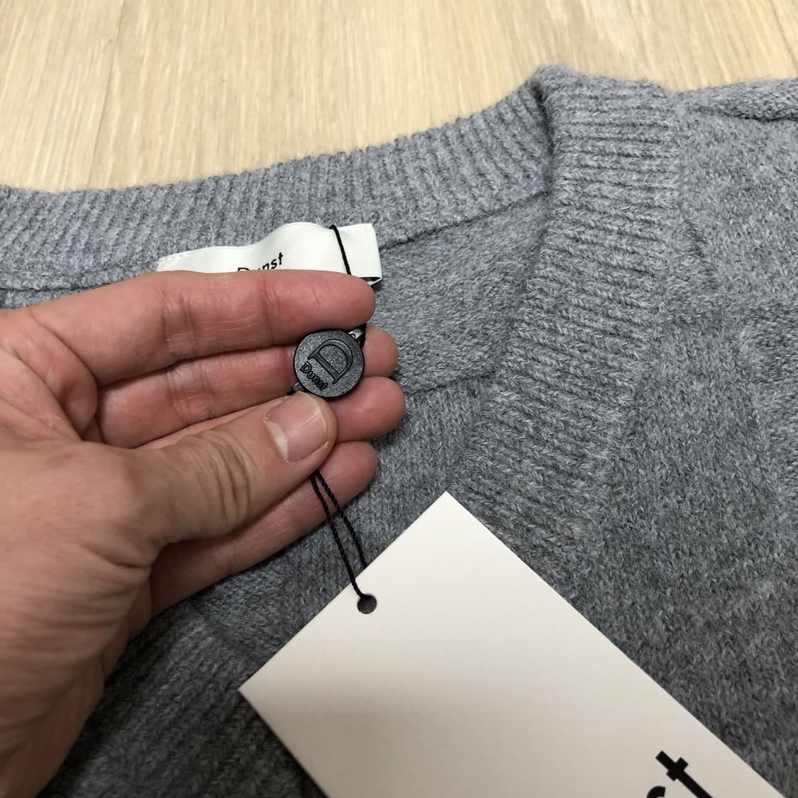 (XL) 새상품 던스트 DUNST 디바이드 브이넥 니트 베스트 그레이 상품이미지4