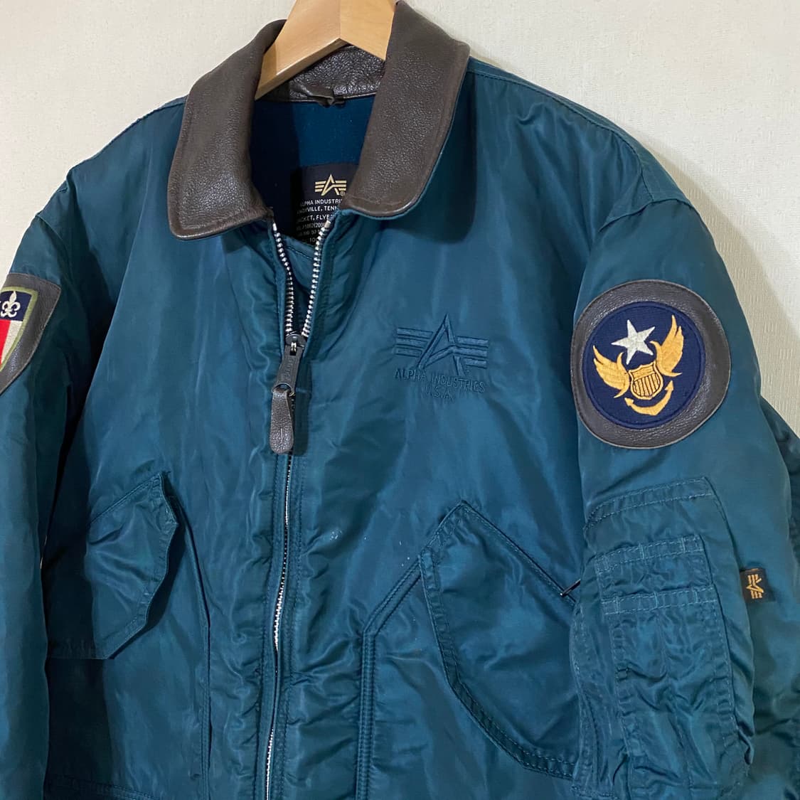 (L)알파인더스트리 cwp-45 가죽패치 자켓 상품이미지3