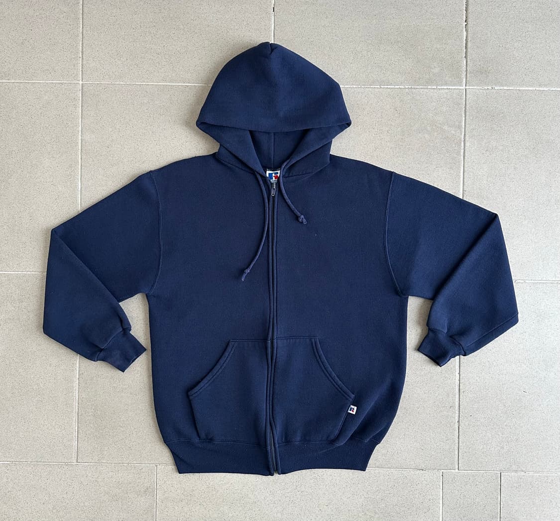 90s 빈티지 러셀 후드집업 네이비 L USA 상품이미지1