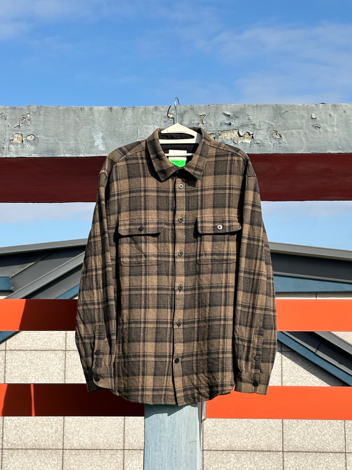 카키스 브러쉬드 셔츠 브라운 2사이즈 상품이미지1