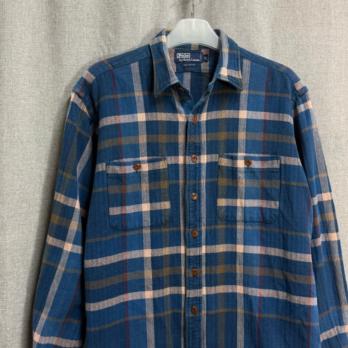 [해외L] 90s 폴로 랄프로렌 빈티지 체크 플라넬 셔츠 남방 상품이미지2