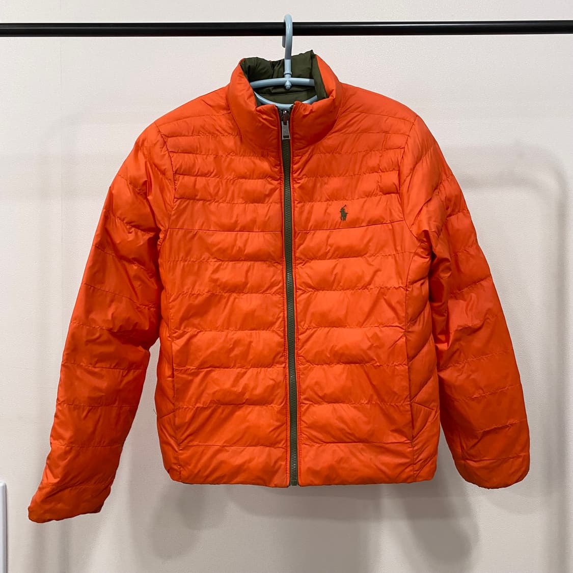폴로 랄프로렌 신형 카모 오렌지 리버시블 경량 패딩 상품이미지3