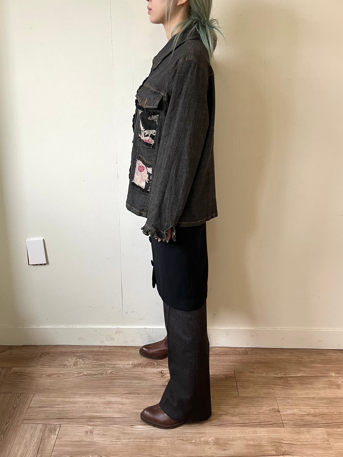 QUINTY 패치워크 프릴 데님 자켓 상품이미지8