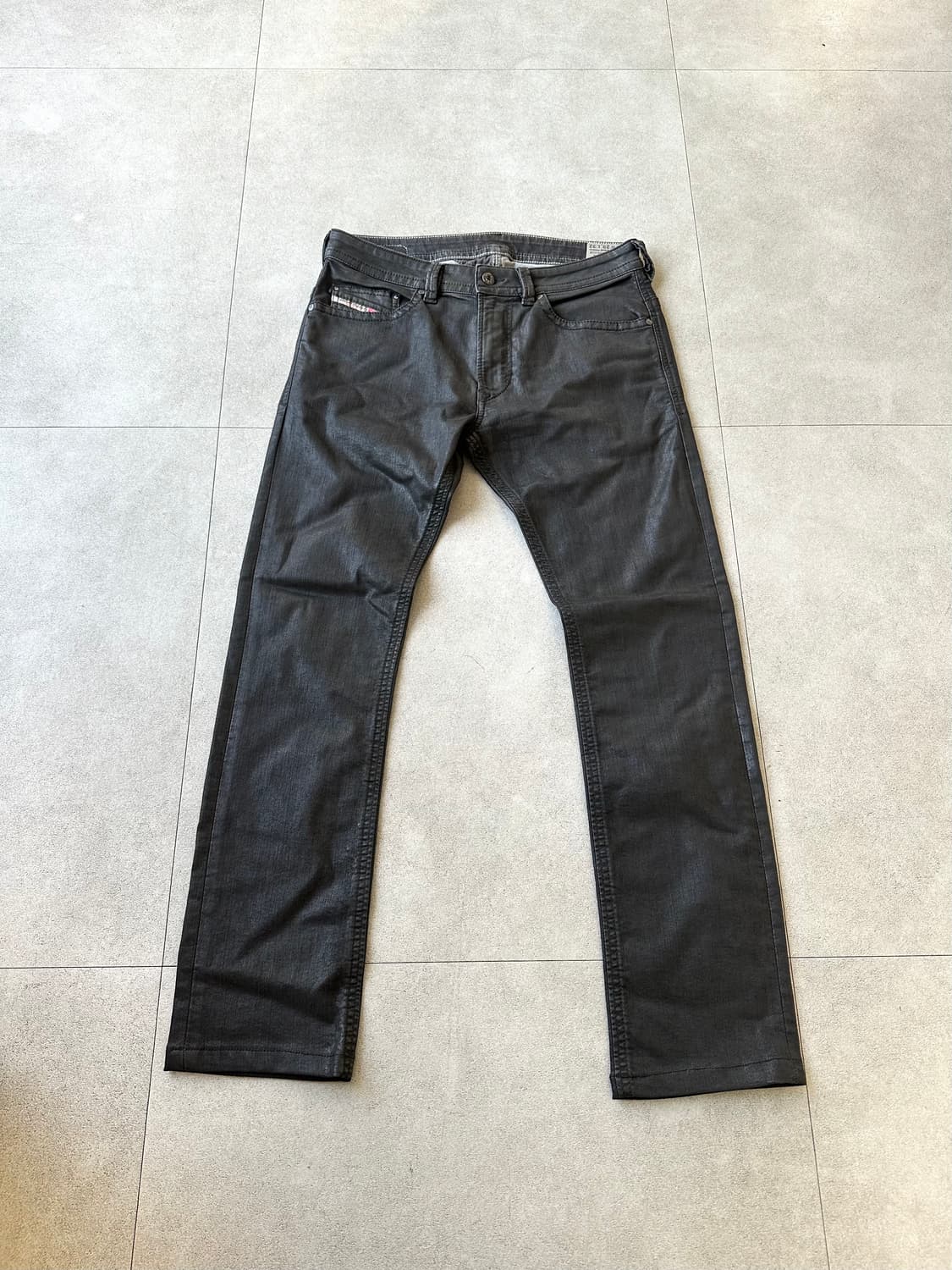 디젤 블랙 슬림핏 왁스코팅진 상품이미지3