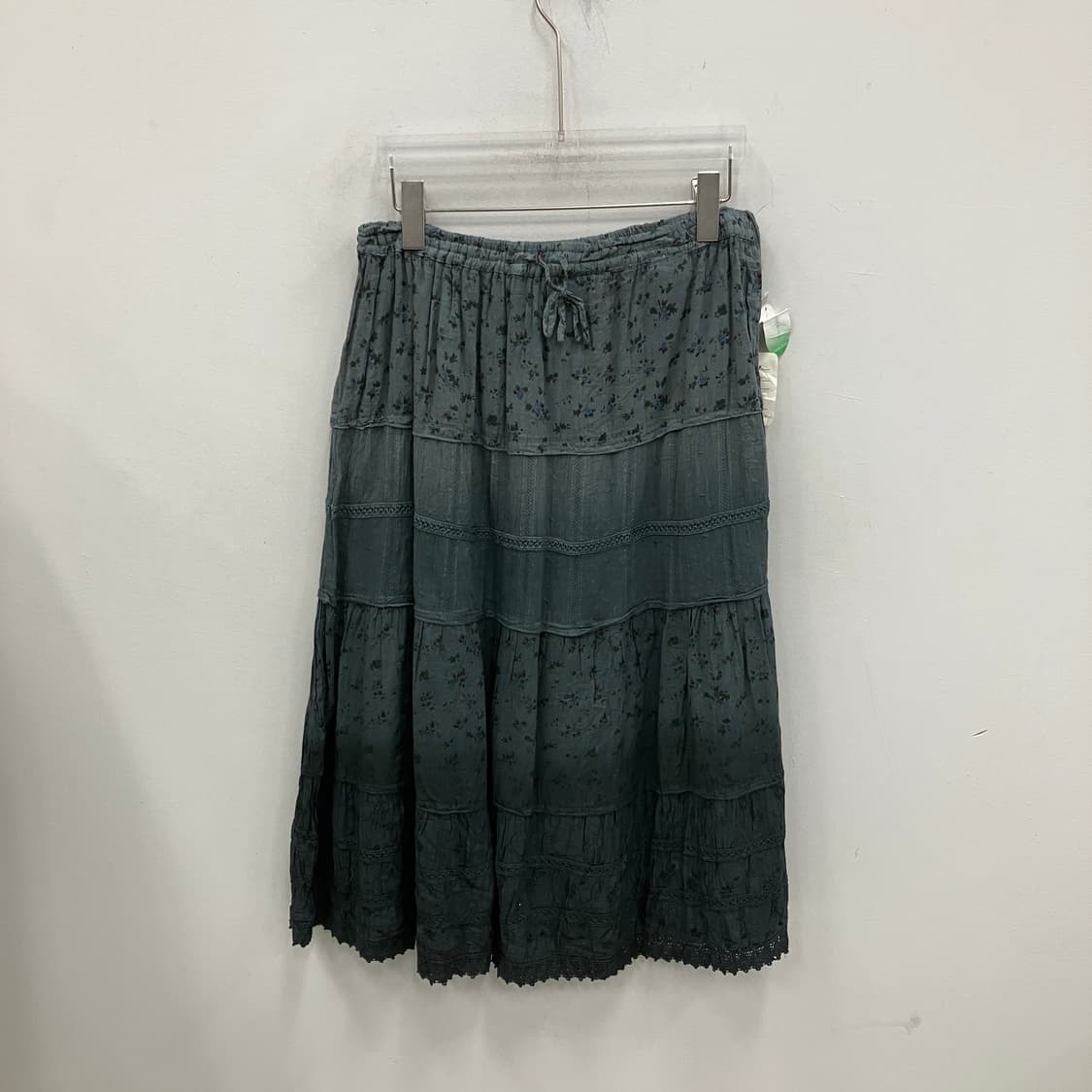 빈티지 모리 꽃무늬 플레어 코튼 롱 스커트 상품이미지1