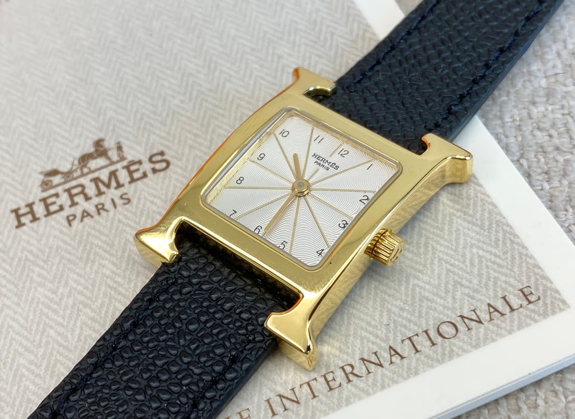 에르메스 H아워 1.201 금장 여성용 쿼츠 PM 스몰 사이즈 상품이미지6