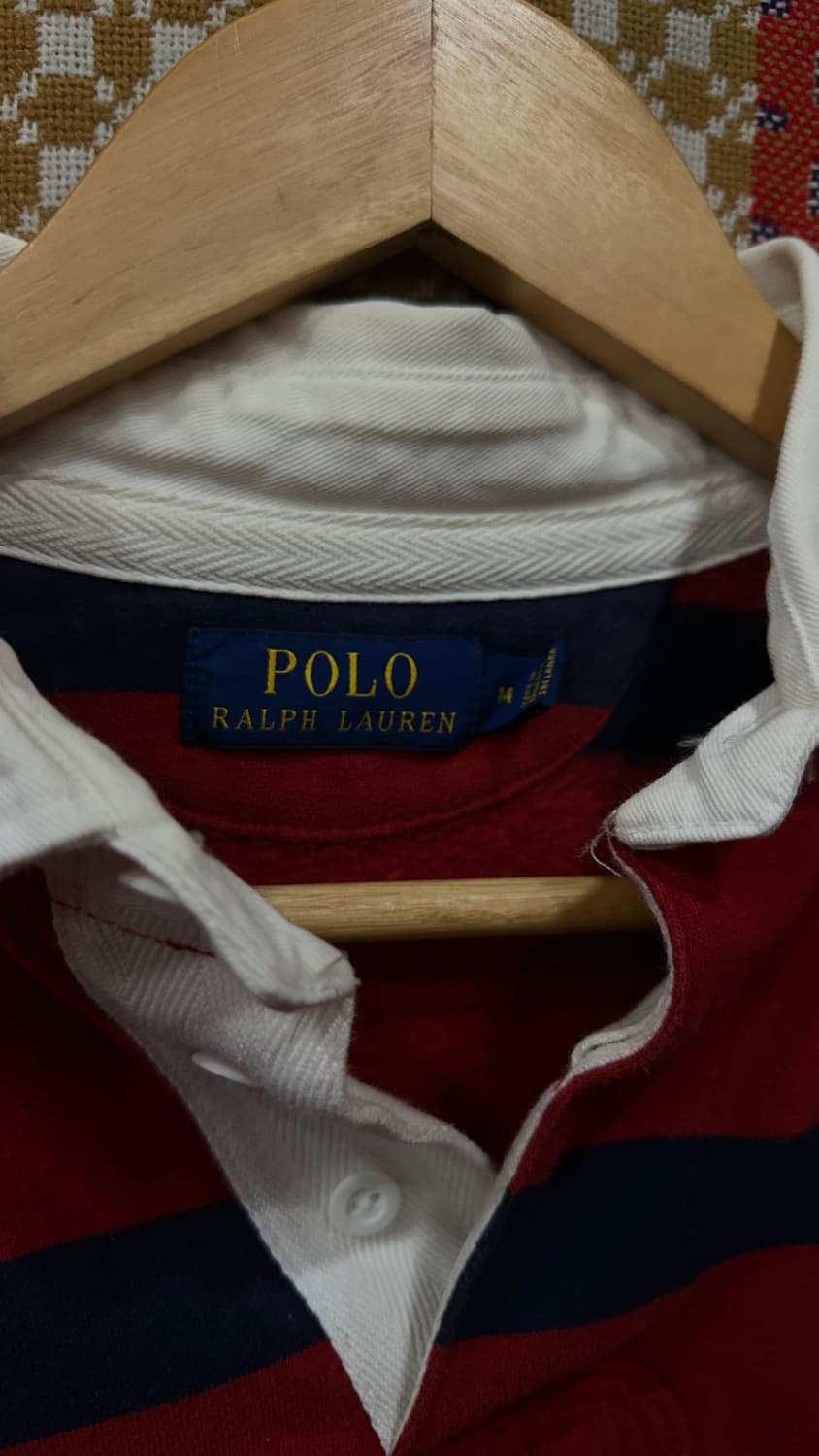 폴로 랄프로렌 기모럭비 셔츠 레드 스트라이프 m 상품이미지4