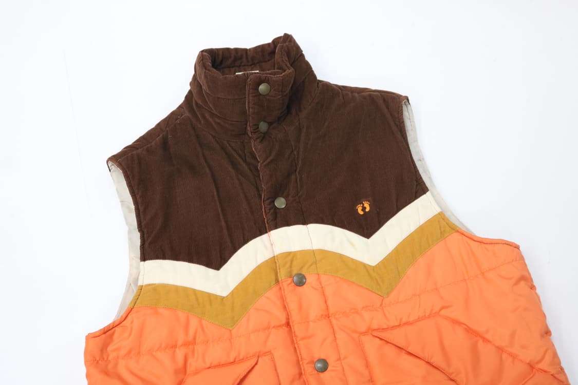행텐 빈티지 코듀로이 요크 배색 패딩 베스트 (LL) 상품이미지3