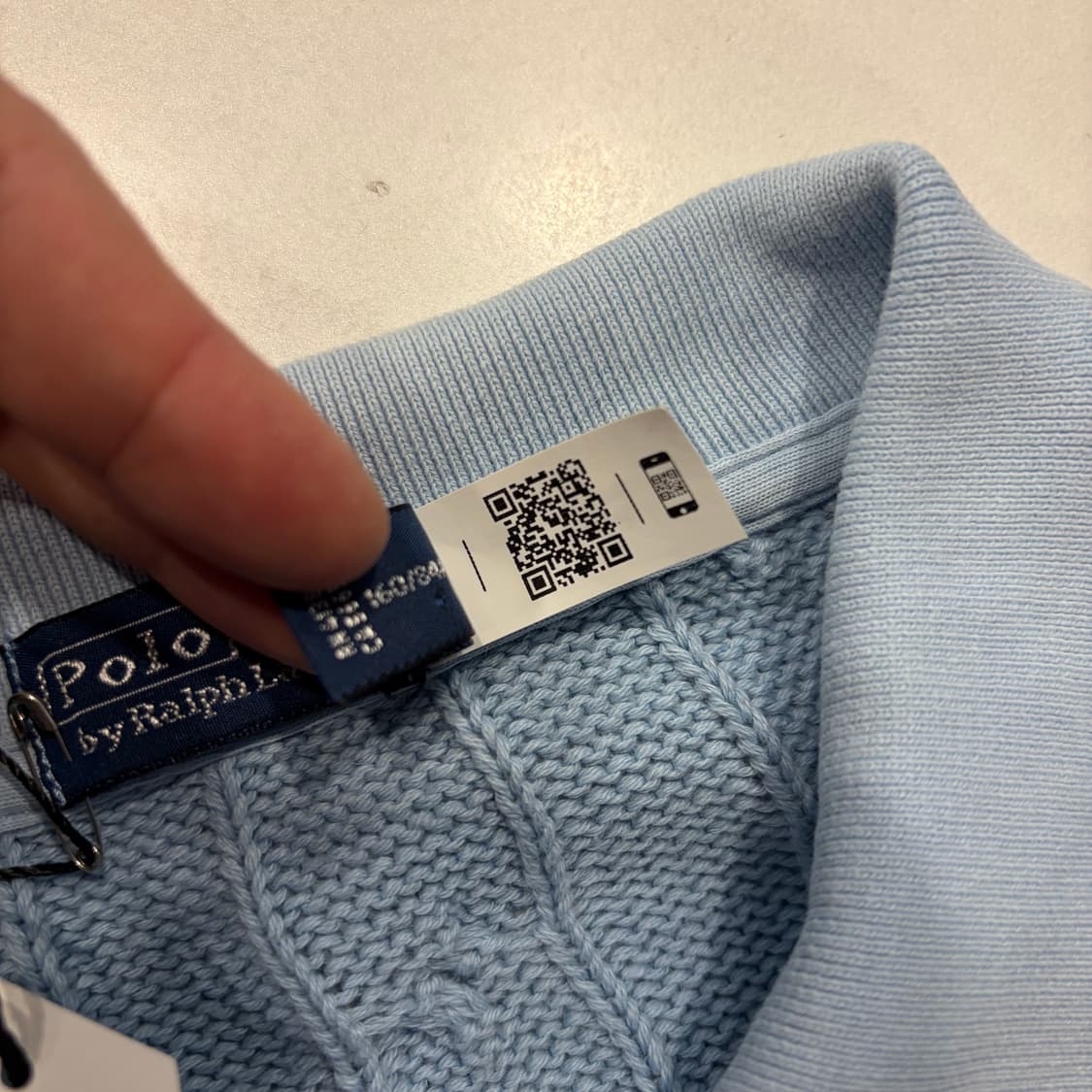 [S] 폴로 랄프로렌 신향큐알 크롭 케이블 니트 스카이블루 D253 상품이미지6