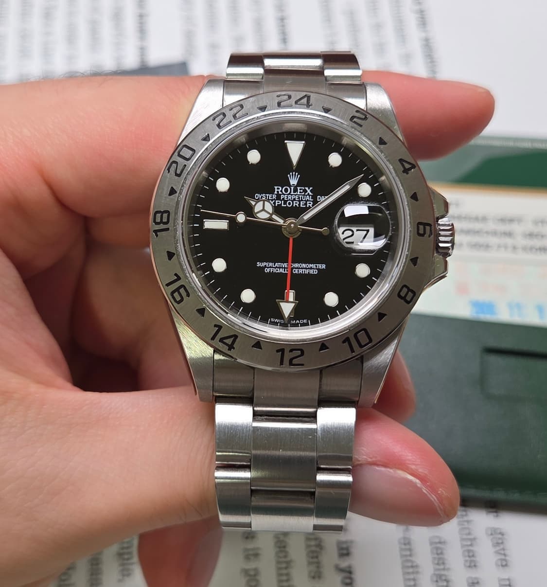 롤렉스 익스플로러2 Ref.16570 블랙다이얼 벤츠 핸즈 오토매틱  상품이미지3