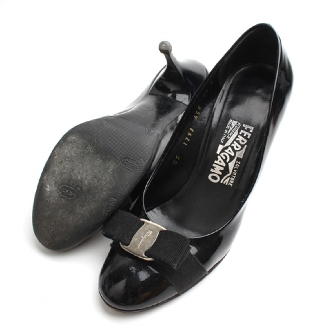 페라가모 블랙 바라 페이던트 펌프스 6반 C 상품이미지3