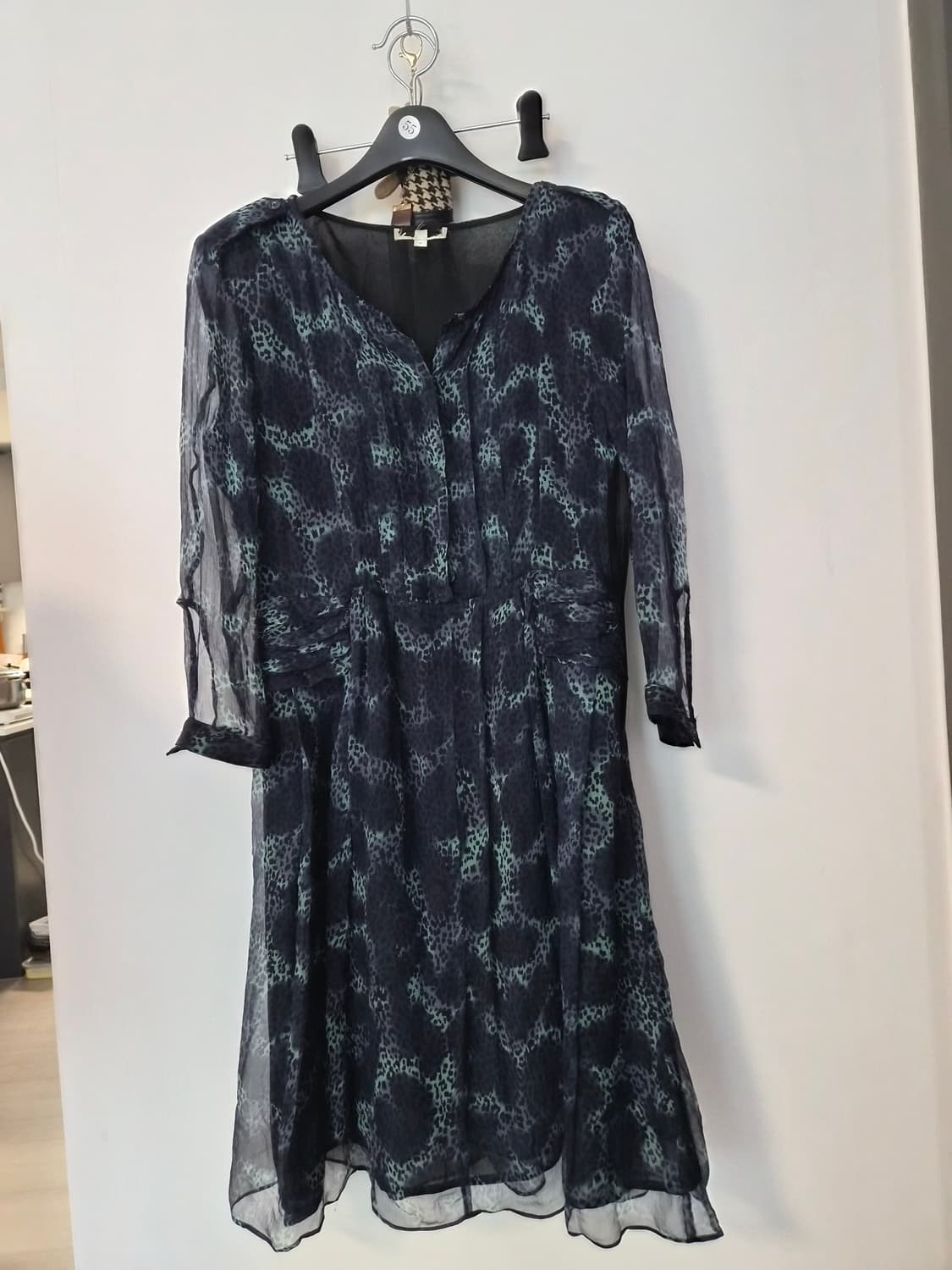 수입 실크100% 레오파드 실크 시폰 원피스 상품이미지2