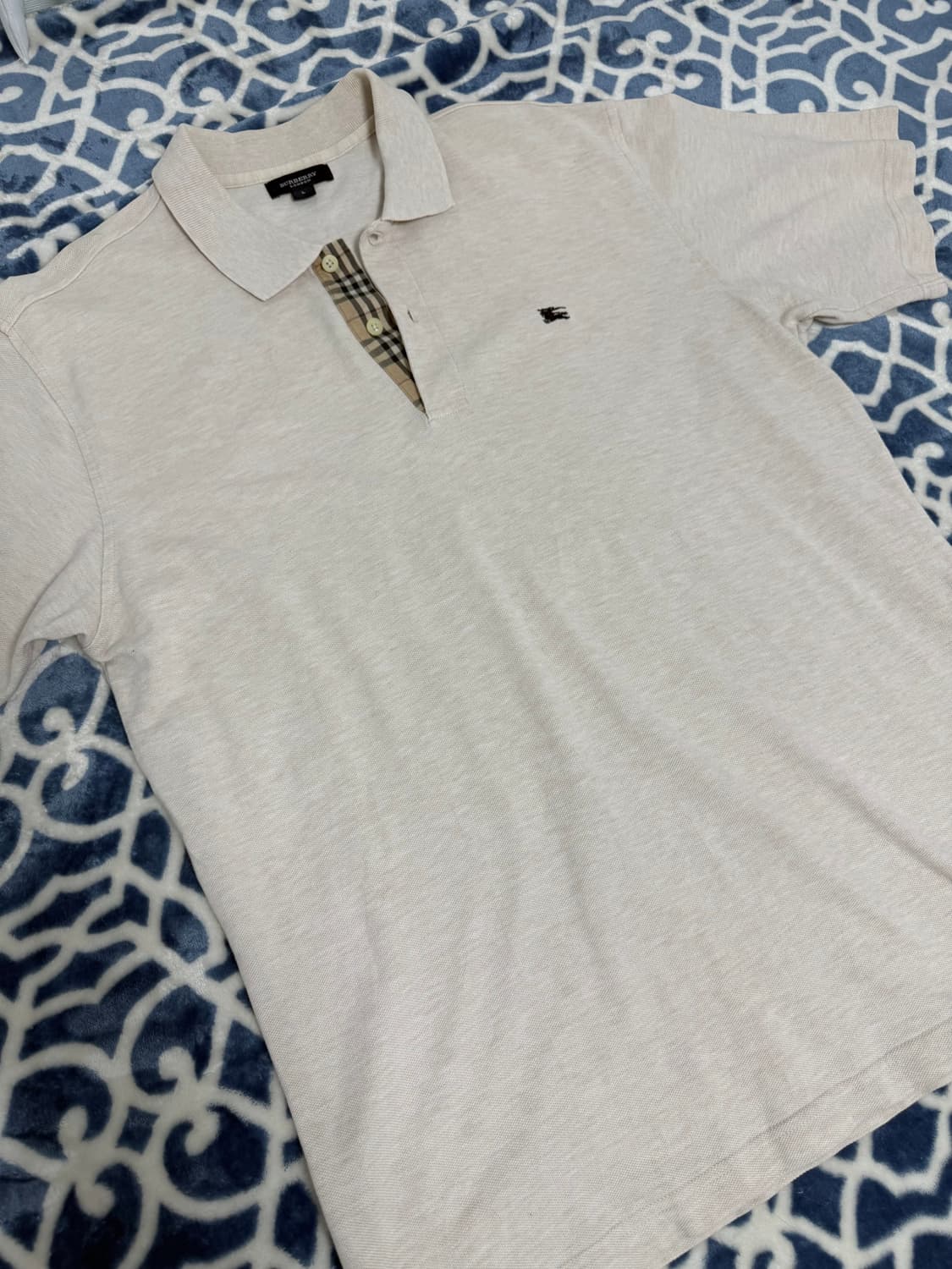 빈티지) 버버리 핑크베이지 반팔 노바체크 면티 버터플라이 stc 상품이미지3