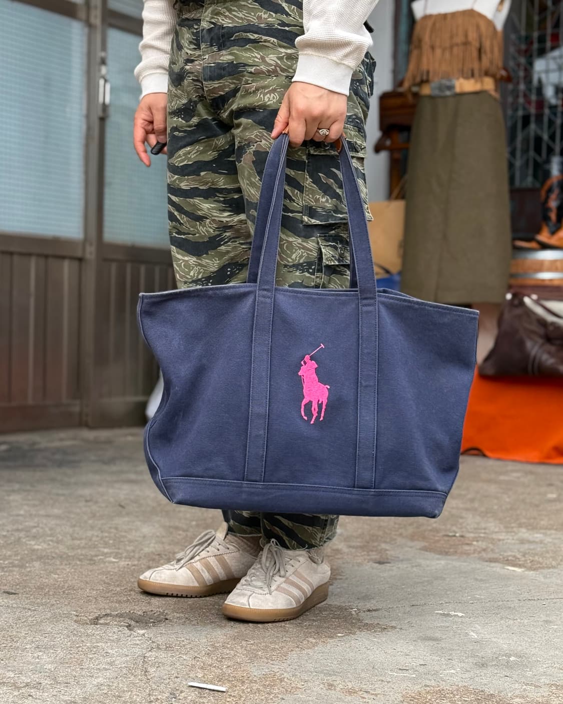 폴로 랄프로렌 포니 자수 캔버스 토트백 상품이미지8