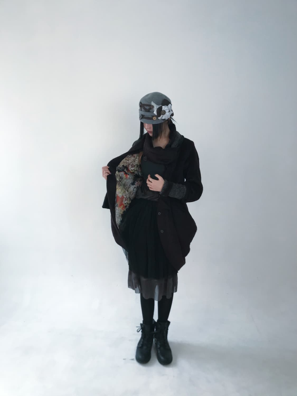 Tankus deep maroon muffler volume coat 상품이미지8