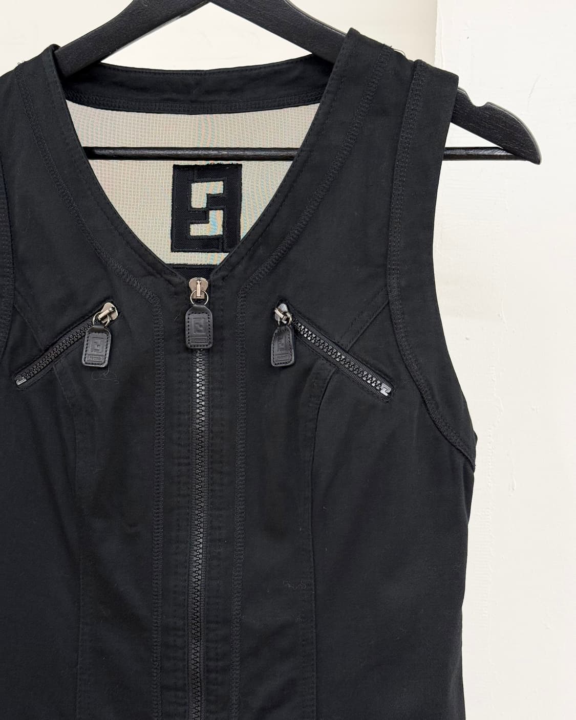 펜디 블랙 백로고 프론트 지퍼 드레스 상품이미지4