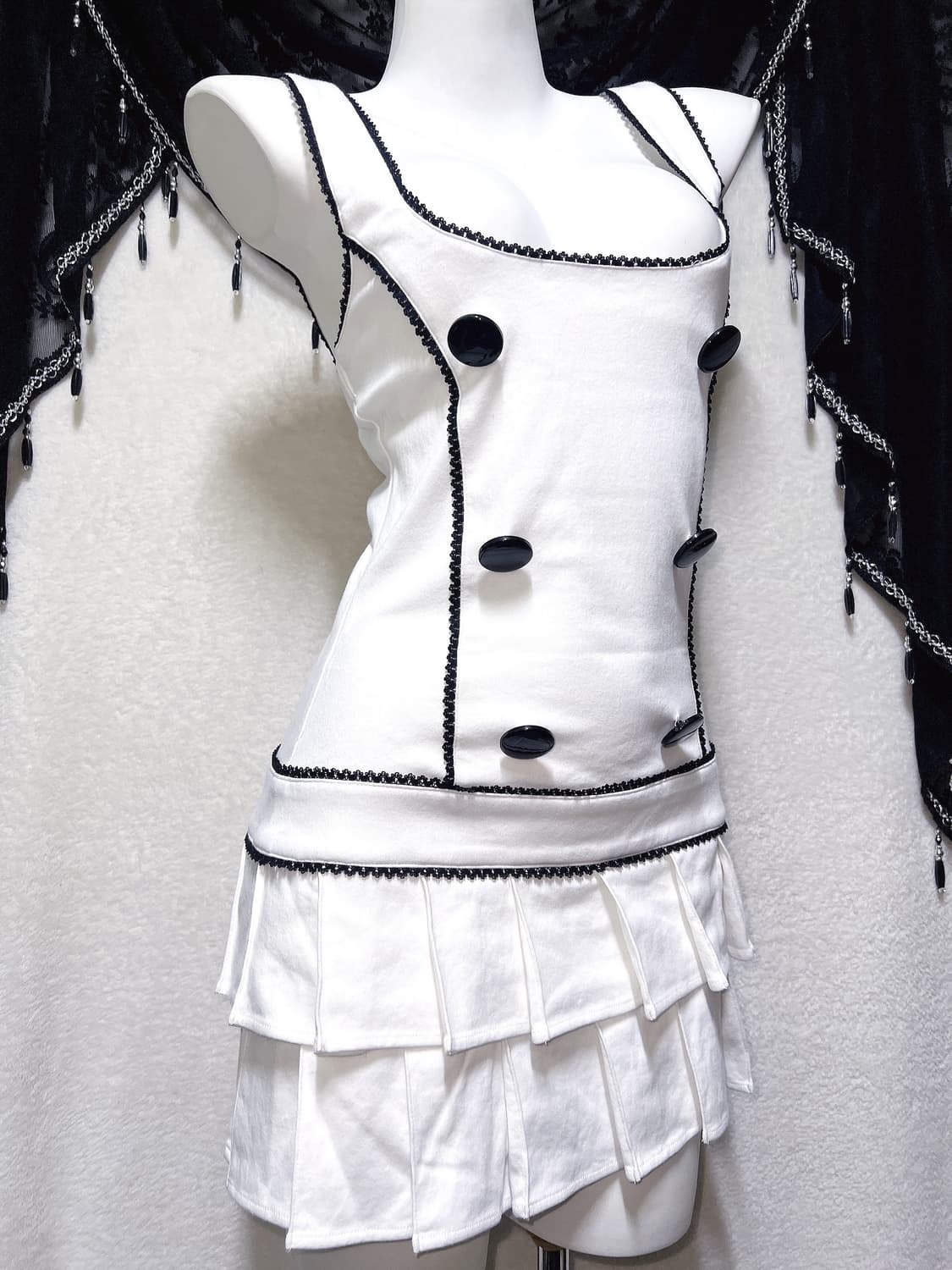 트랄라라 플리츠 멜빵 스커트 탑원피스 로맨틱갸루 로걀 키치 펑크 히메 상품이미지8