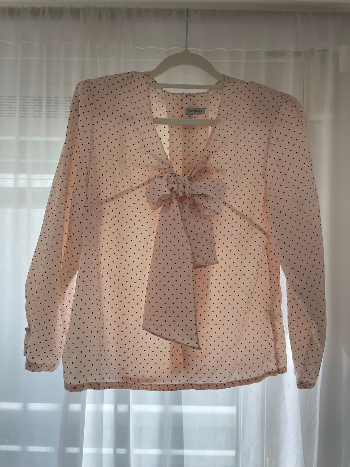 빈브로 모리걸 하객룩 라떼갸루 도트리본블라우스 상품이미지5