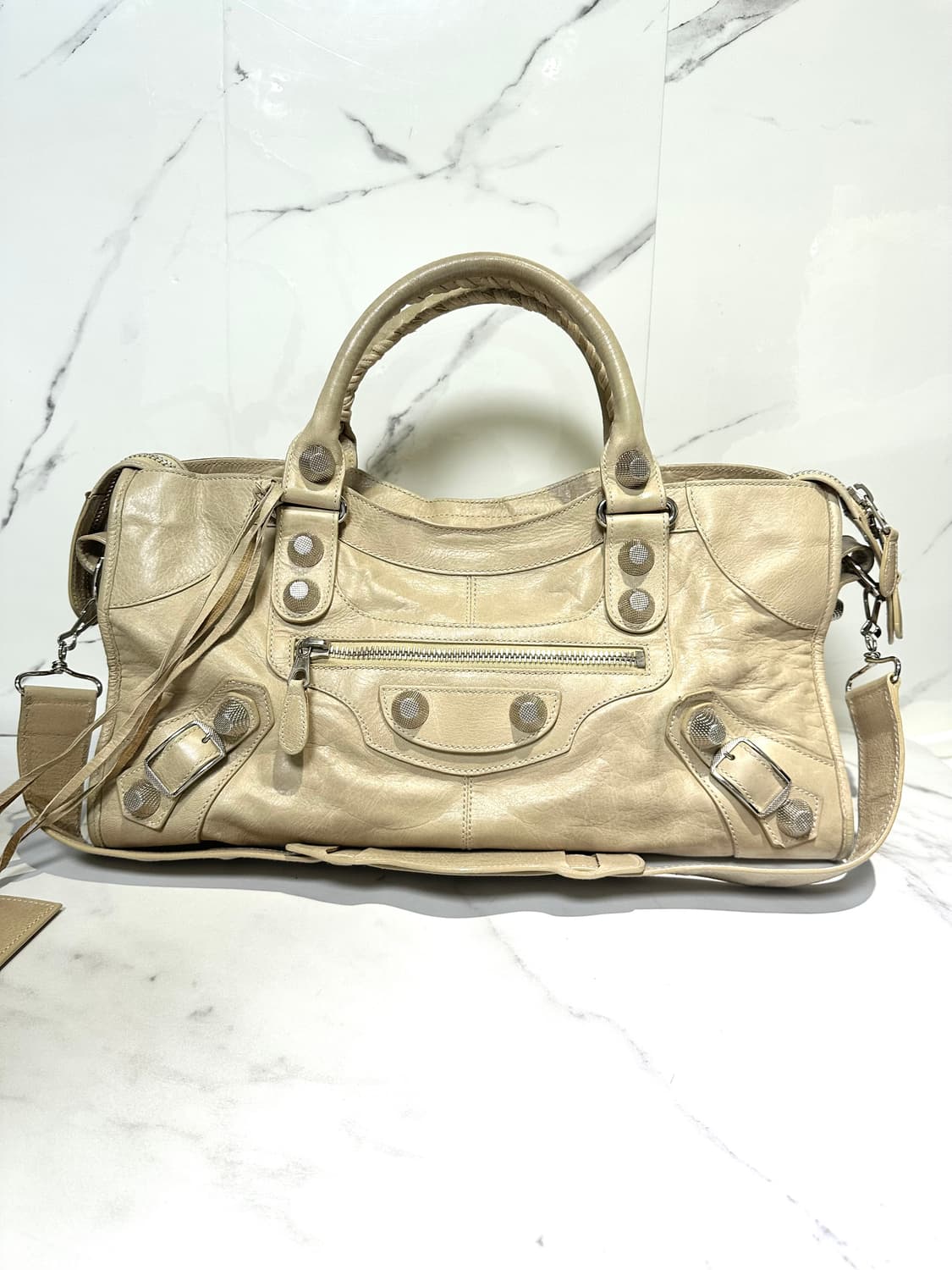 [A 정품] 발렌시아가 시티 모터백 파트타임 아이보리 상품이미지6