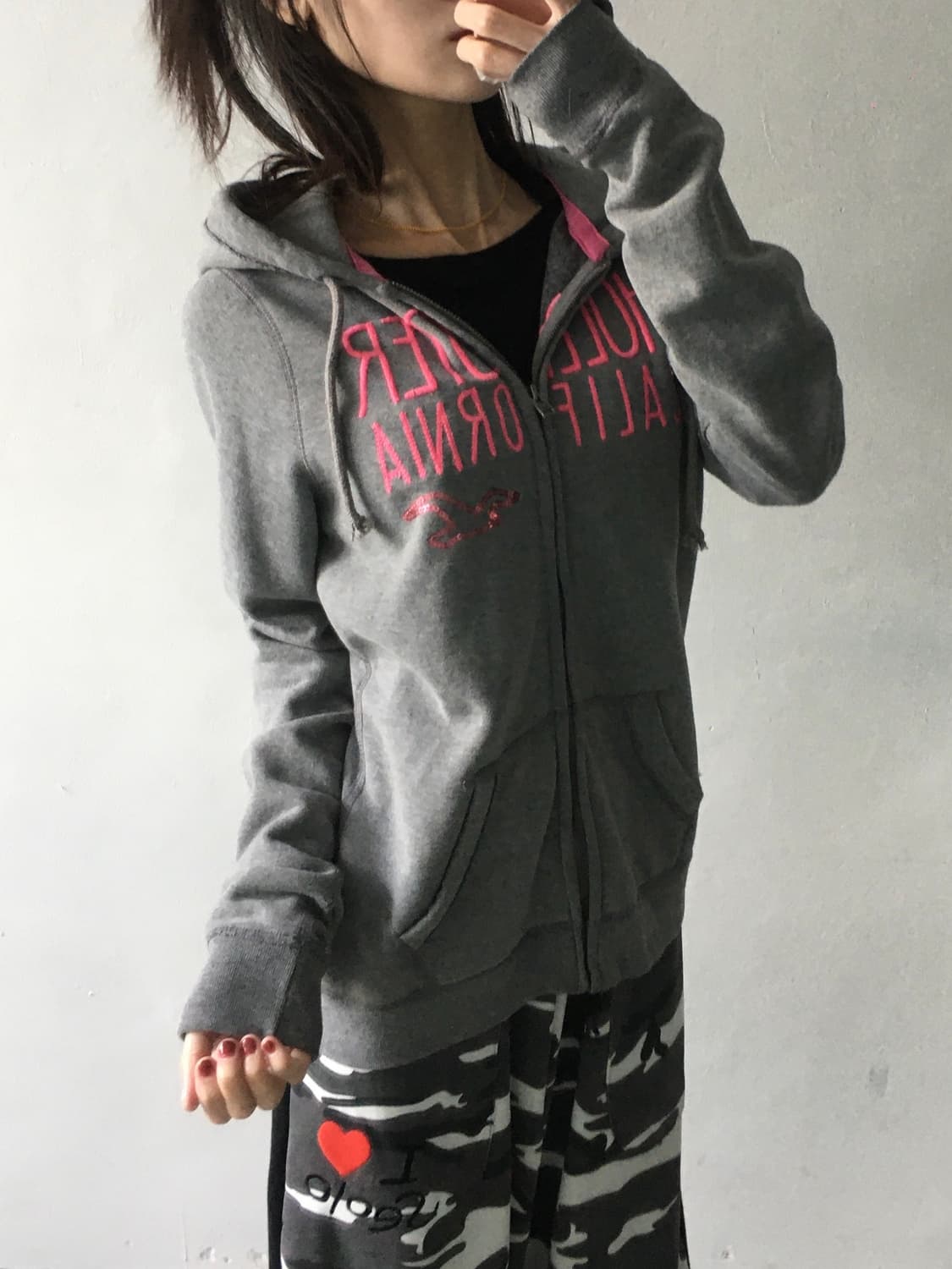 홀리스터 핑크로고 후드집업 상품이미지2