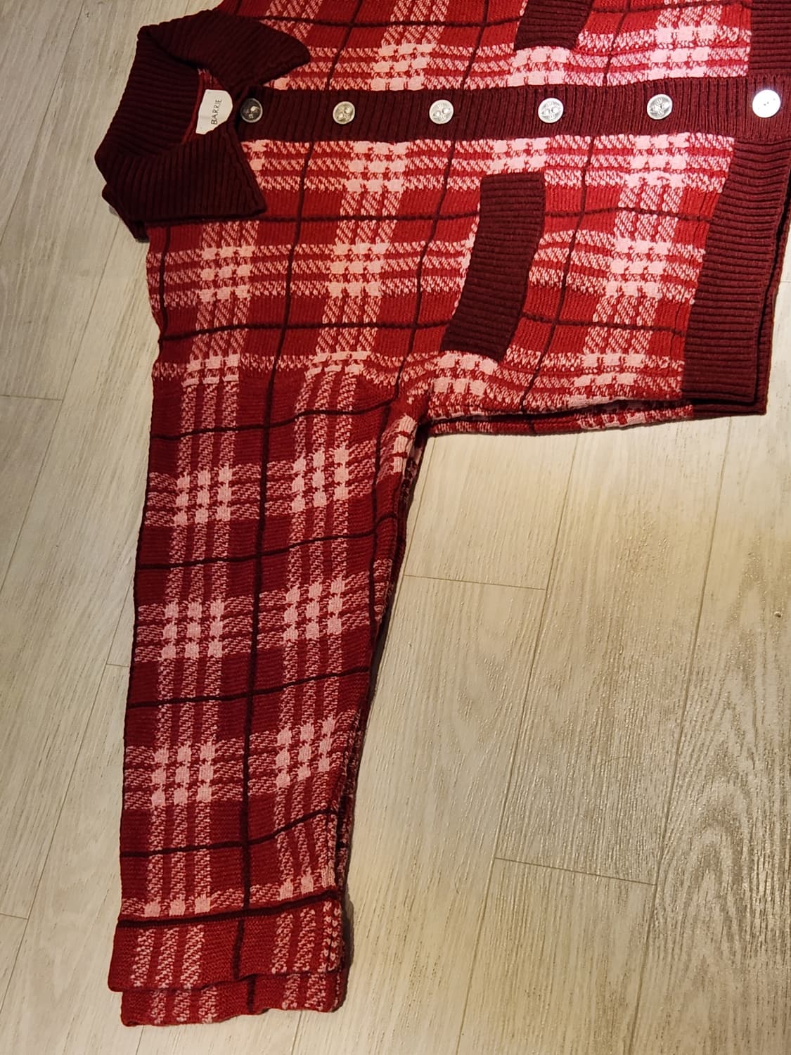 (정품)샤넬 배리 BARRIE 레드 타탄체크 캐시미어 자켓 상품이미지10